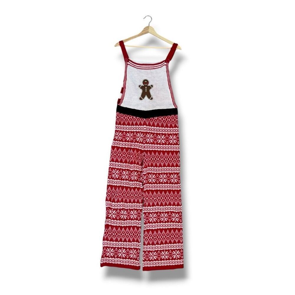 Eyeshadow Christmas Gingerbread Jumpsuit Women’s Large 32in inseam